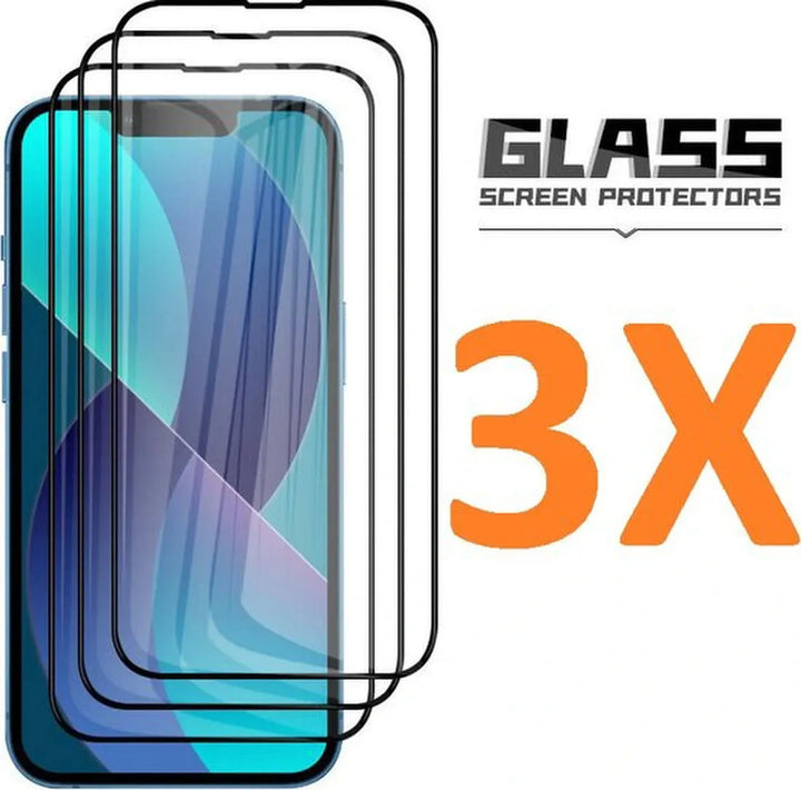 iPhone 13 Pro Max Screenprotector Full Cover – 9H Gehard Glas – 3-Pack-Ilumina Benelux