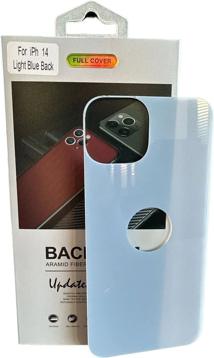 iPhone 14 – Gehard Tempered Glass 9H – Achterkant – Lichtblauw-Ilumina Benelux