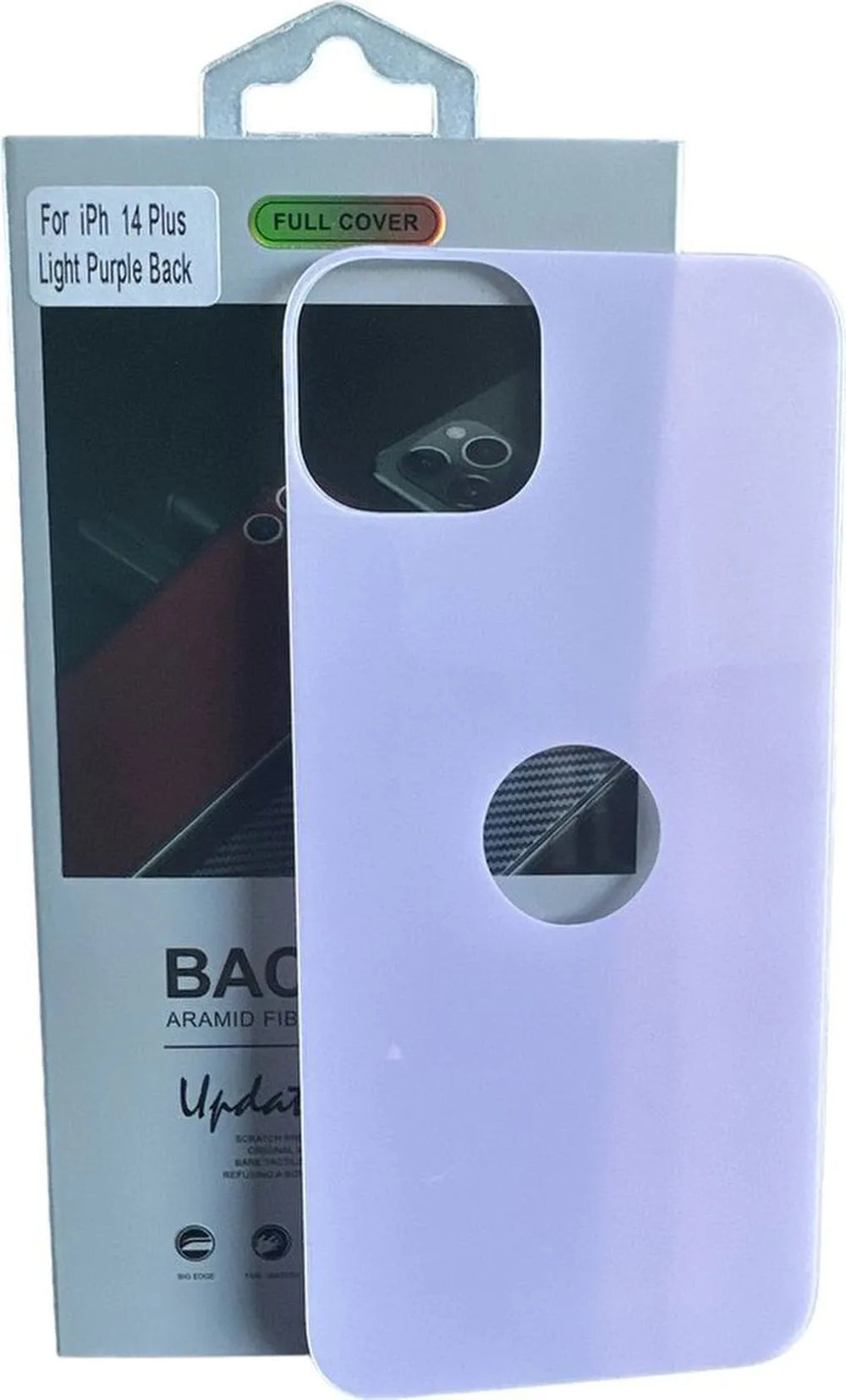 iPhone 14 Plus – Achterkant Screenprotector Gehard 9H – Anti-kras – Lichtpaars-Ilumina Benelux