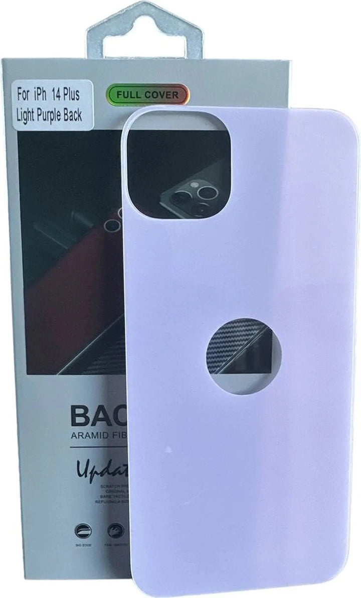 iPhone 14 Plus – Achterkant Screenprotector Gehard 9H – Anti-kras – Lichtpaars-Ilumina Benelux