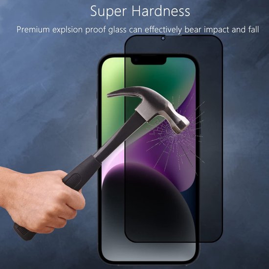 iPhone 14 Plus – Privacy Screenprotector – 9H Gehard Glas – 2-Pack-Ilumina Benelux