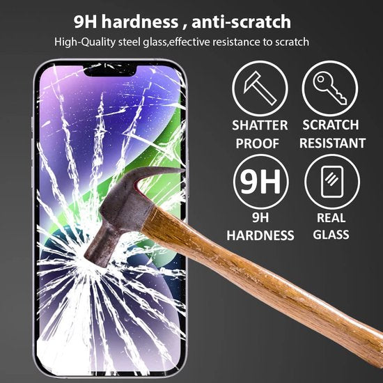 iPhone 14 Plus Screenprotector Full Cover Screenprotector Gehard 9H – 1-Pack Tempered Glas-Ilumina Benelux