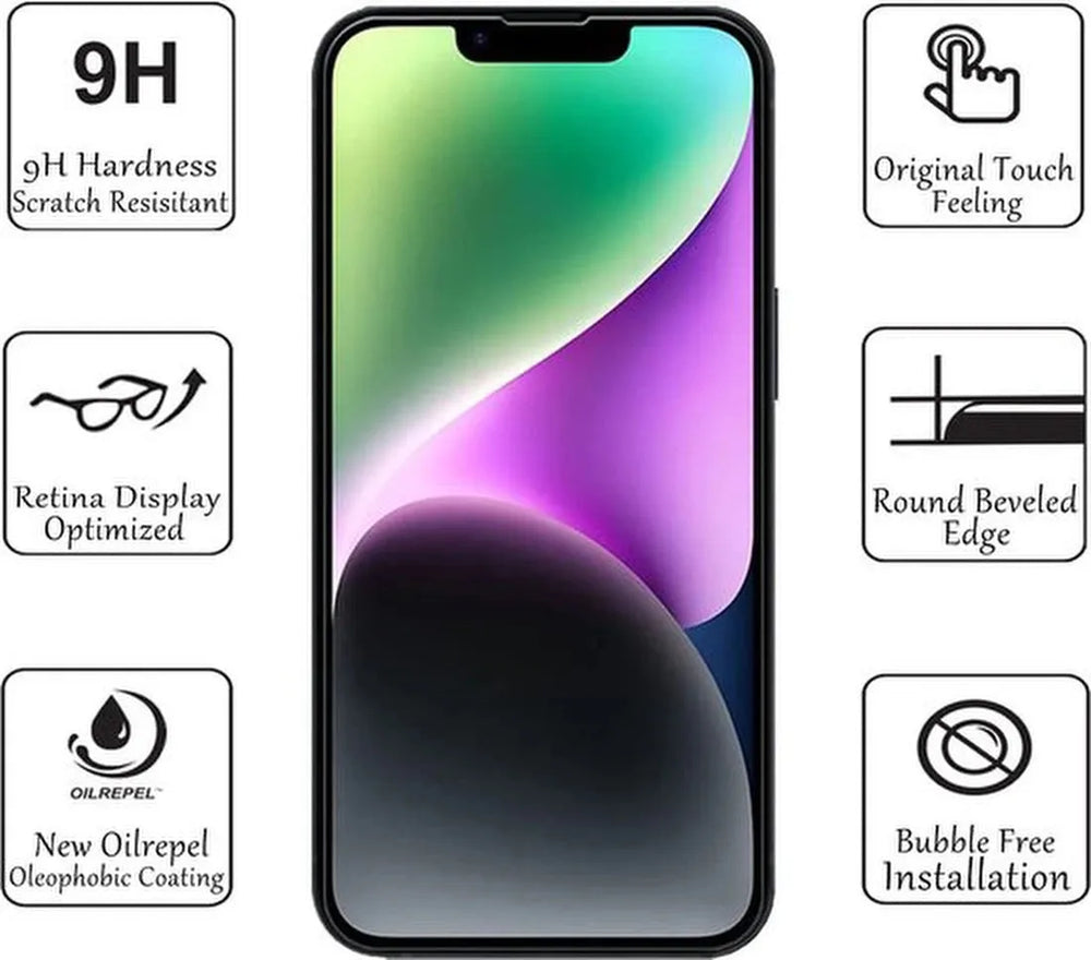 iPhone 14 Plus Screenprotector Gehard 9H – Anti-kras – 3-Pack Tempered Glas-Ilumina Benelux