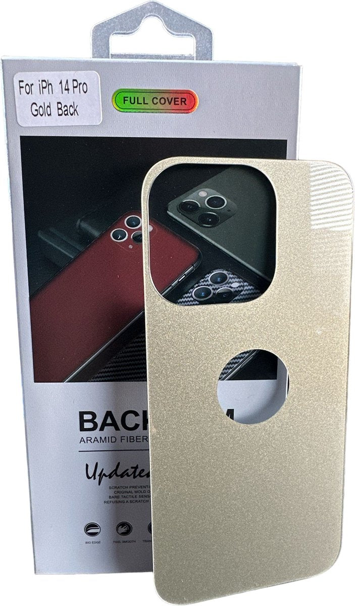iPhone 14 Pro – Achterkant Screenprotector Gehard 9H – Anti-kras – Goud-Ilumina Benelux
