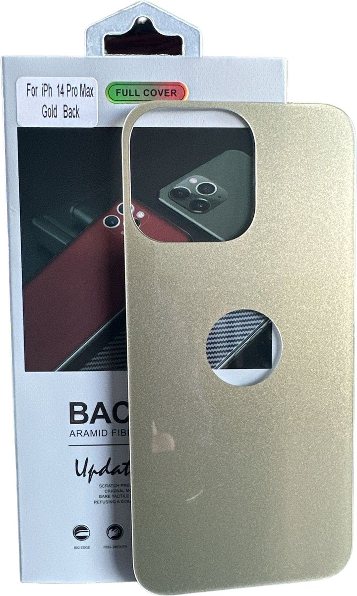 iPhone 14 Pro Max – Achterkant Screenprotector Gehard 9H – Anti-kras – Goud-Ilumina Benelux