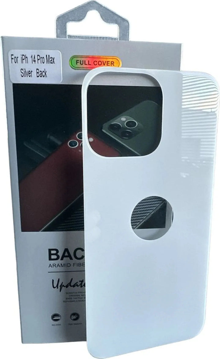 iPhone 14 Pro Max – Achterkant Tempered Glass – 9H Gehard Glas – Zilver-Ilumina Benelux