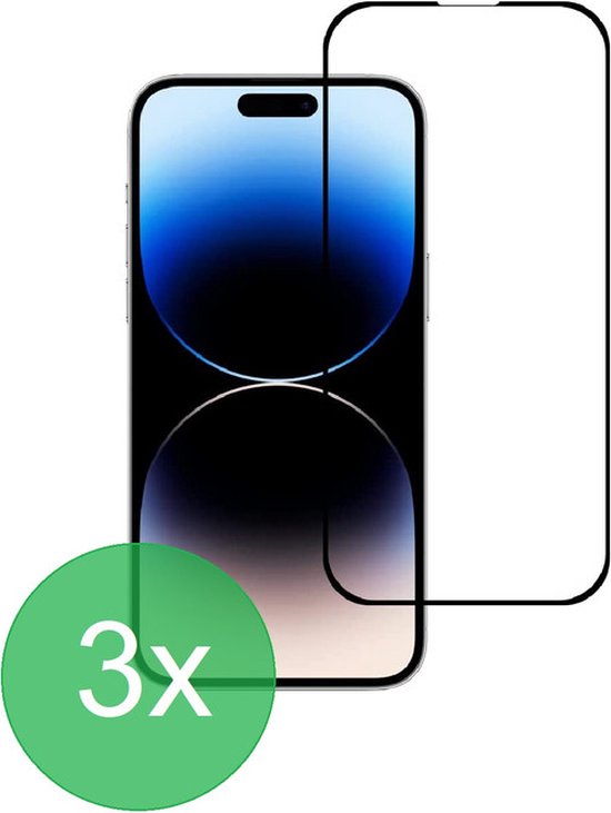 iPhone 14 Pro Max Screenprotector Full Cover Screenprotector Gehard 9H – 3-Pack-Ilumina Benelux