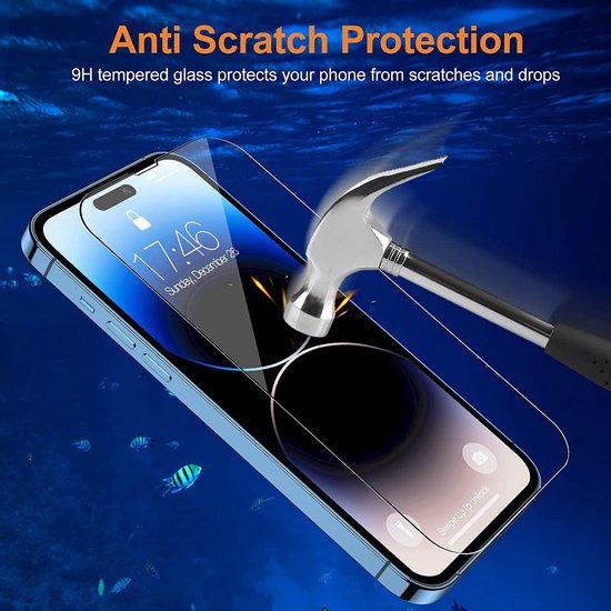 iPhone 14 Pro Max Screenprotector Gehard 9H – Anti-kras – 5-Pack Tempered Glas-Ilumina Benelux