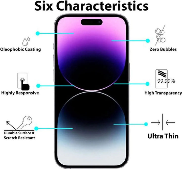 iPhone 14 Pro Screenprotector Full Cover – 9H Gehard Glas – 2-Pack-Ilumina Benelux