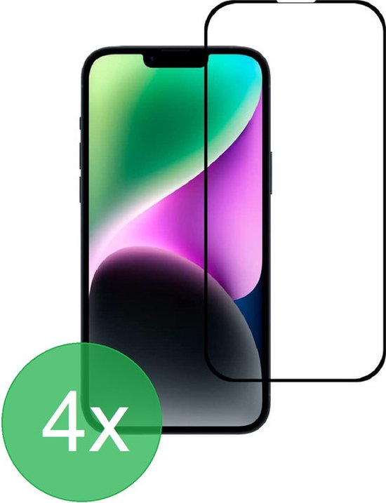 iPhone 14 Screenprotector Full Cover Screenprotector Gehard 9H – 4-Pack-Ilumina Benelux