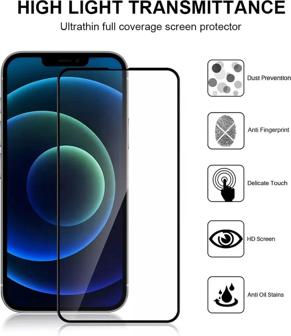 iPhone 14 Screenprotector Full - Glas Gehard 9H – Anti-kras-Ilumina Benelux