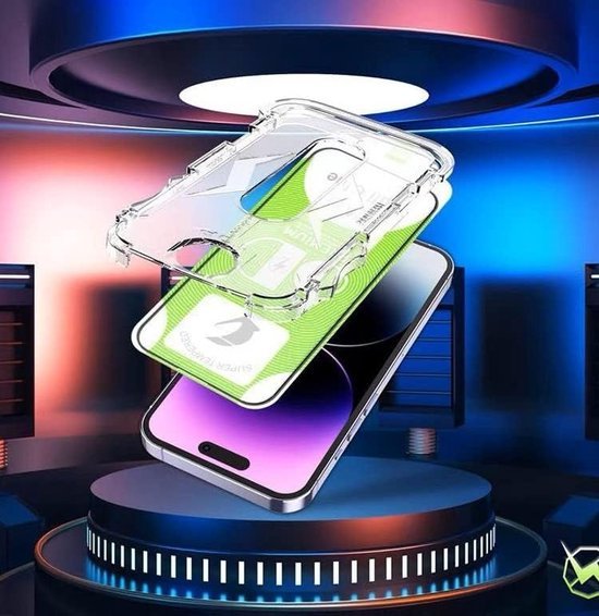 iPhone 14 Screenprotector Gehard 9H – Met Montageframe – 1-Pack-Ilumina Benelux