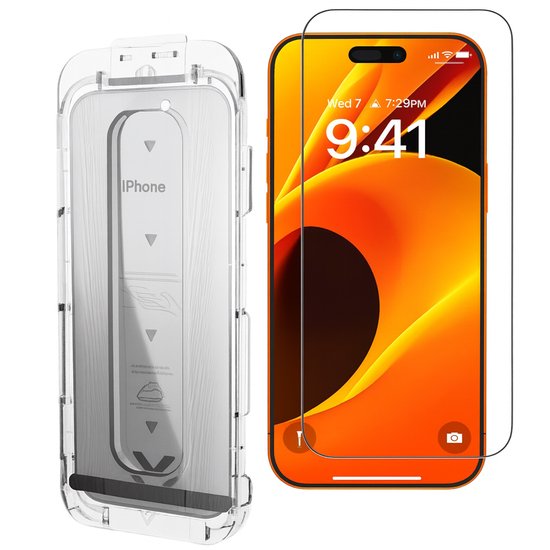 iPhone 14 Screenprotector Gehard 9H – Met Montageframe – 2-Pack-Ilumina Benelux