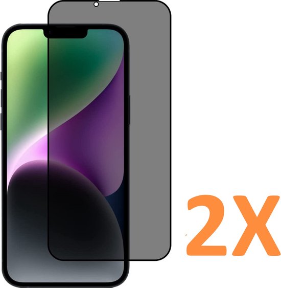 iPhone 14 & iPhone 16E – Privacy Screenprotector – 9H Gehard Glas – 2-Pack-Ilumina Benelux