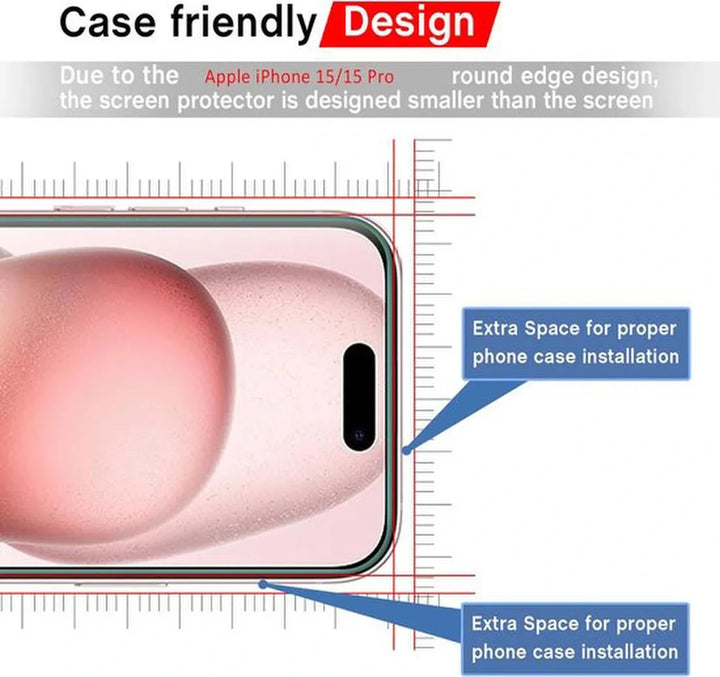 iPhone 15 & 15 Pro Screenprotector Gehard 9H – Anti-kras – 2-Pack-Ilumina Benelux