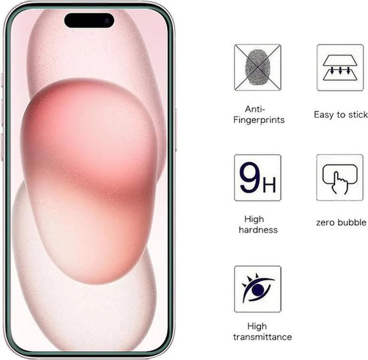 iPhone 15 & 15 Pro Screenprotector Gehard 9H – Anti-kras – 4-Pack-Ilumina Benelux