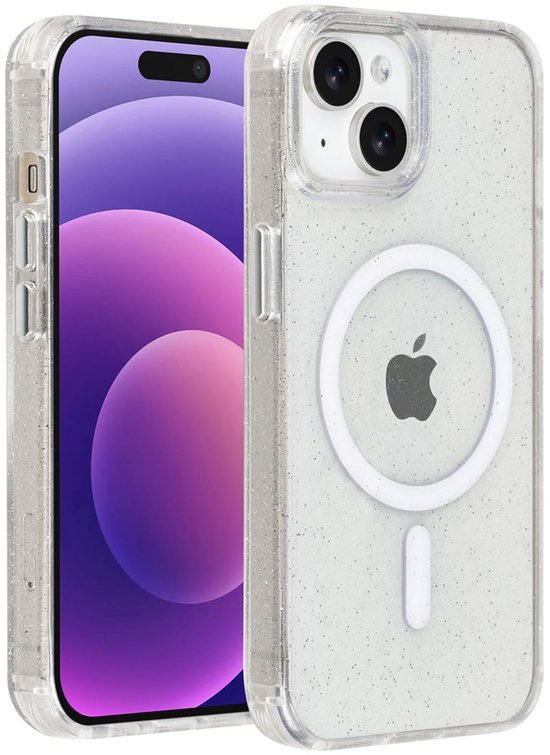 iPhone 15 Hoesjes - Magsafe - Glitter Design - Transparant-Ilumina Benelux