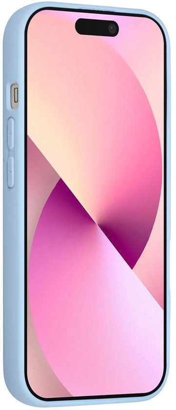 iPhone 15 Hoesjes Schokbestendige Siliconen Backcover met Ringstandaard - Baby Blue-Ilumina Benelux