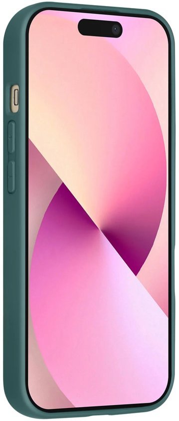 iPhone 15 Hoesjes Schokbestendige Siliconen Backcover met Ringstandaard - DonkerGroen-Ilumina Benelux