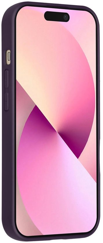 iPhone 15 Hoesjes Schokbestendige Siliconen Backcover met Ringstandaard - Grape Purple-Ilumina Benelux