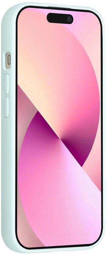 iPhone 15 Hoesjes Schokbestendige Siliconen Backcover met Ringstandaard - Mint Green-Ilumina Benelux