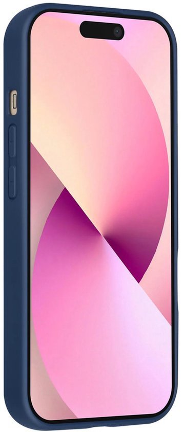 iPhone 15 Hoesjes Schokbestendige Siliconen Backcover met Ringstandaard - Navy Blue-Ilumina Benelux