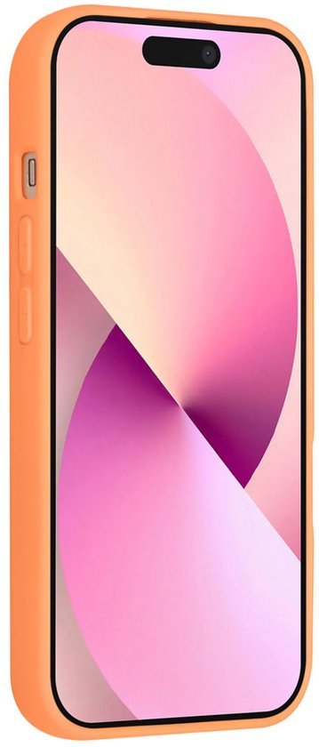 iPhone 15 Hoesjes Schokbestendige Siliconen Backcover met Ringstandaard - Tangerine Orange-Ilumina Benelux