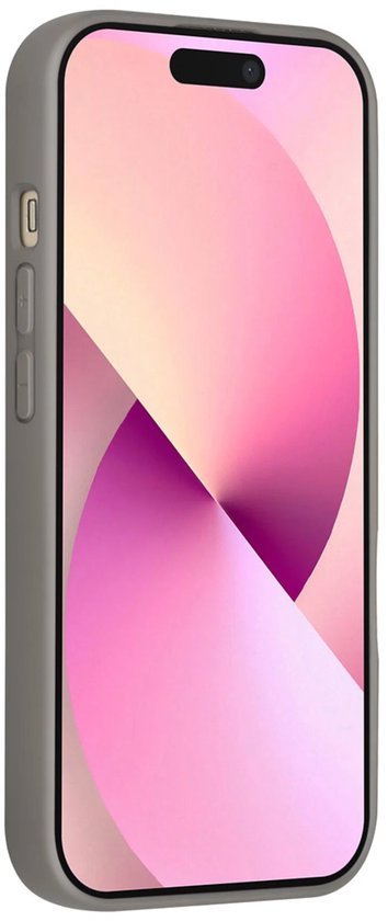 iPhone 15 Hoesjes Schokbestendige Siliconen Backcover met Ringstandaard - Titanium Grey-Ilumina Benelux