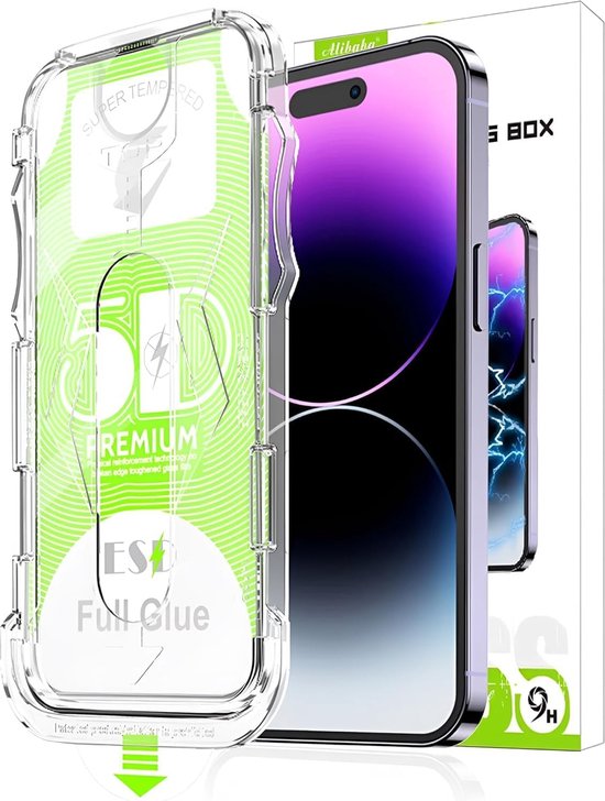 iPhone 15 Plus Screenprotector Gehard 9H – Met Montageframe – 2-Pack-Ilumina Benelux