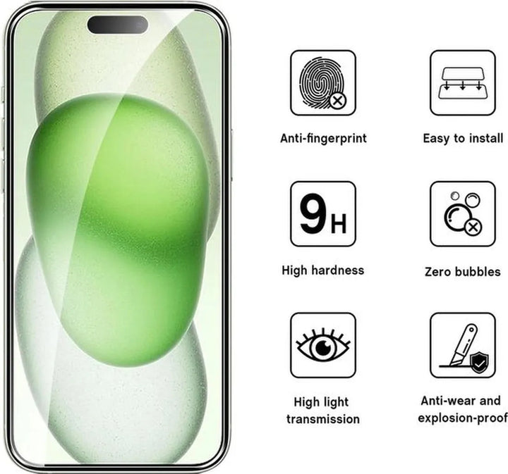 iPhone 15 Plus/15 Pro Max Screenprotector Gehard 9H – Anti-kras – 4-Pack-Ilumina Benelux