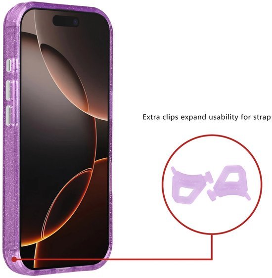 iPhone 15 Pro Max Hoesjes - Magsafe - Glitter Design - Paars-Ilumina Benelux