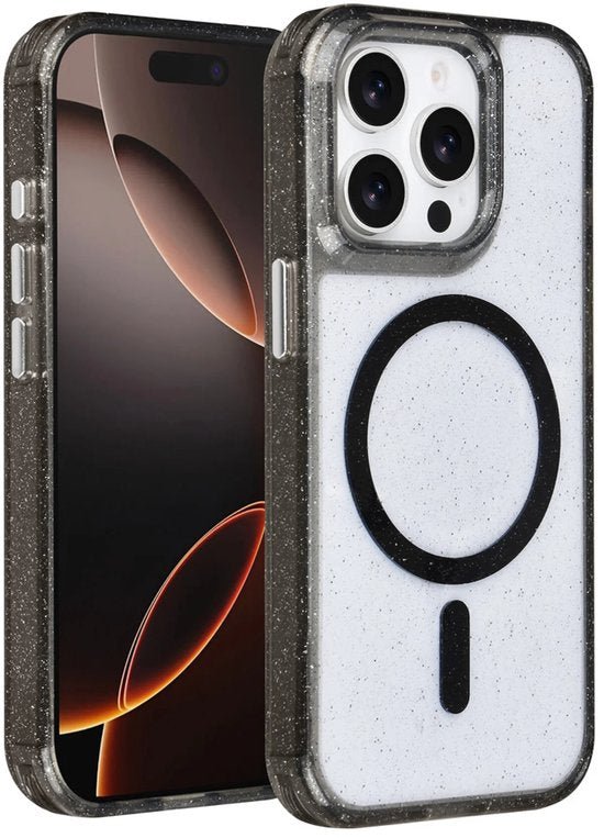 iPhone 15 Pro Max Hoesjes - Magsafe - Glitter Design - Zwart-Ilumina Benelux
