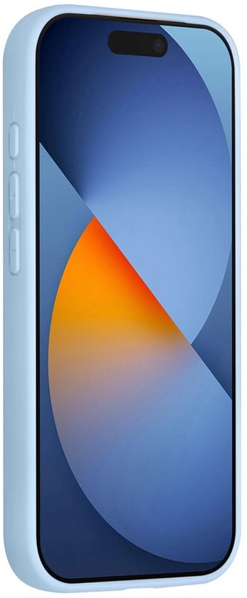 iPhone 15 Pro Max Hoesjes Schokbestendige Siliconen Backcover met Ringstandaard - Baby Blue-Ilumina Benelux