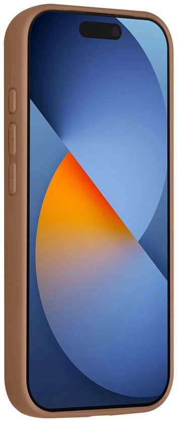 iPhone 15 Pro Max Hoesjes Schokbestendige Siliconen Backcover met Ringstandaard - Desert Brown-Ilumina Benelux