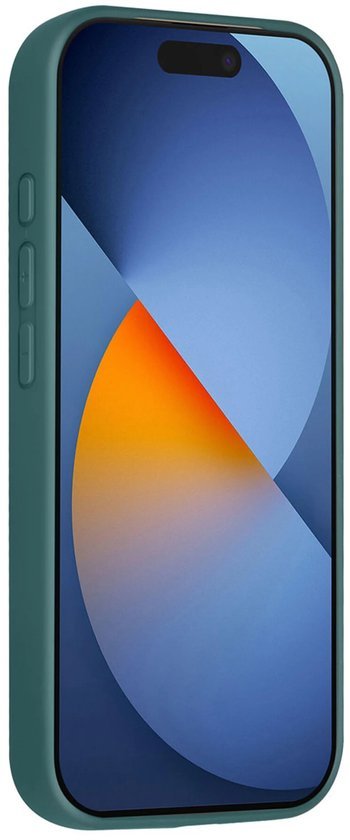 iPhone 15 Pro Max Hoesjes Schokbestendige Siliconen Backcover met Ringstandaard - DonkerGroen-Ilumina Benelux