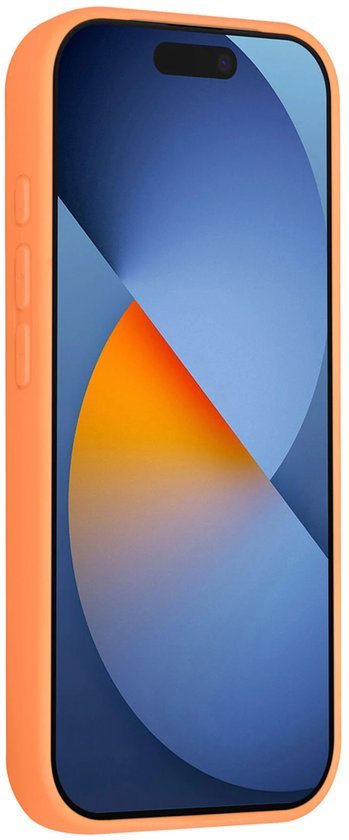 iPhone 15 Pro Max Hoesjes Schokbestendige Siliconen Backcover met Ringstandaard - Tangerine Orange-Ilumina Benelux