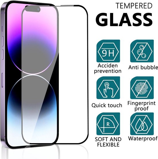 iPhone 15 Pro Max Screenprotector Gehard 9H Screenprotector Full Cover – 2-Pack Tempered Glas-Ilumina Benelux