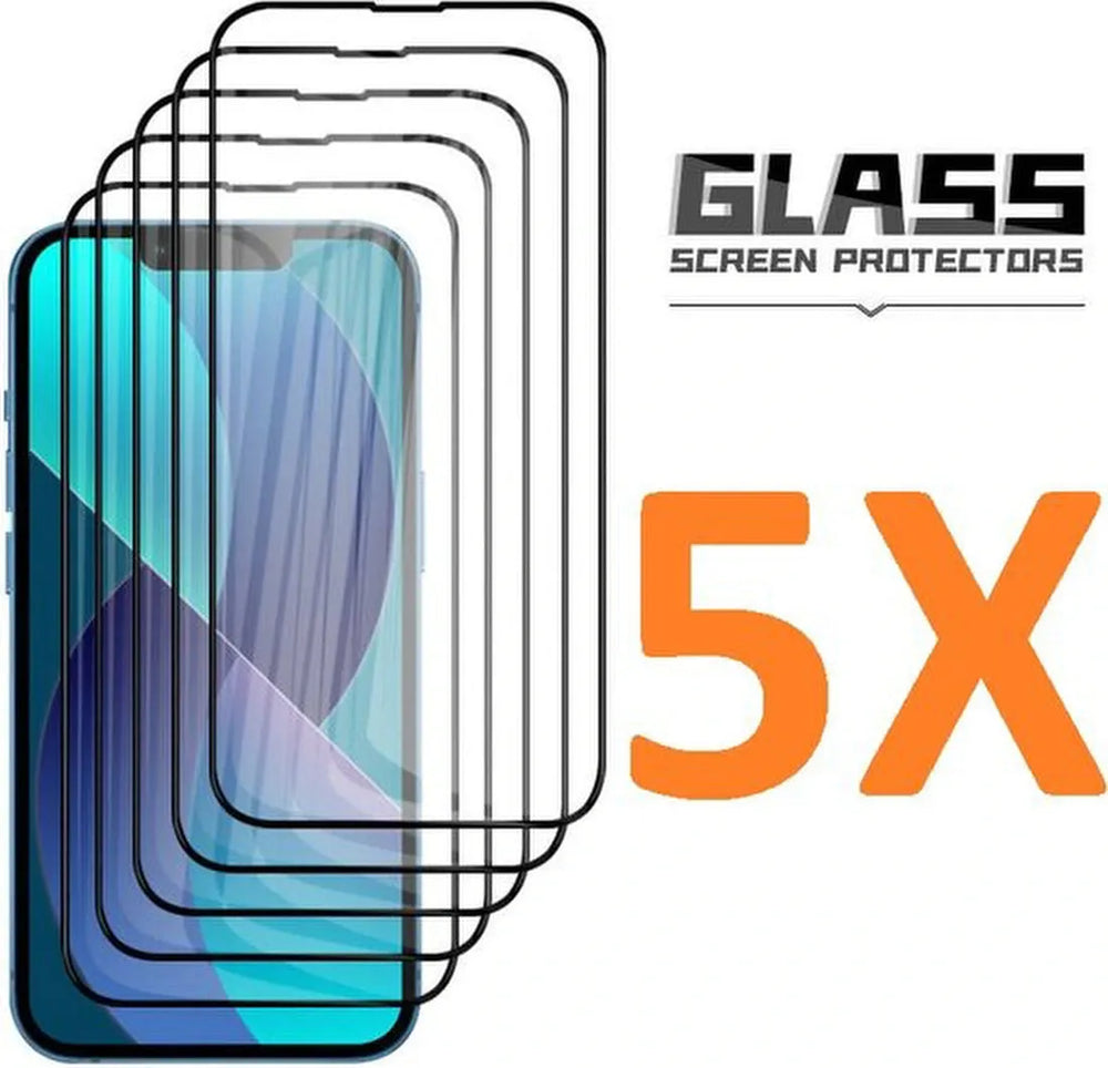 iPhone 15 Pro Screenprotector Full Cover – 9H Gehard Glas – 5-Pack-Ilumina Benelux