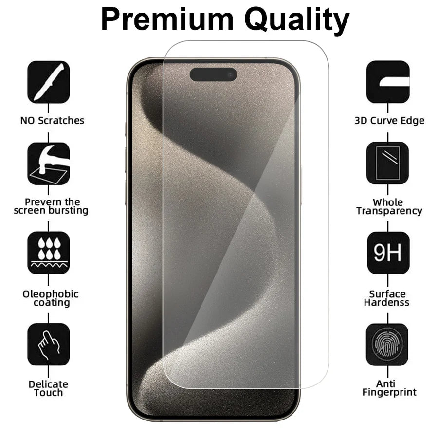 iPhone 15 Pro Screenprotector Gehard 9H – Anti-kras – Tempered Glas – 1-Pack-Ilumina Benelux