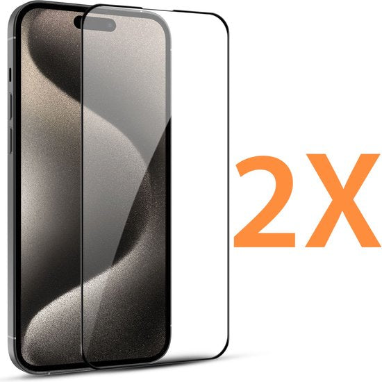 iPhone 15 Screenprotector Full Cover Screenprotector Gehard 9H – 2-Pack-Ilumina Benelux