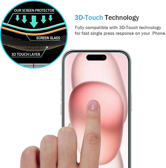 iPhone 15/15 Pro Screenprotector Gehard 9H – Anti-kras – 5-Pack-Ilumina Benelux