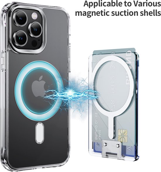 iPhone 16 Hoesjes – Magnetische Pasjeshouder Portemonnee – Wallet Case Kaarthouder – MagSafe Compatibel – Zwart-Pasjeshouders-Ilumina Benelux