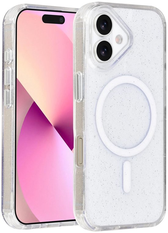 iPhone 16 Hoesjes - Magsafe - Glitter Design - Transparant-Ilumina Benelux