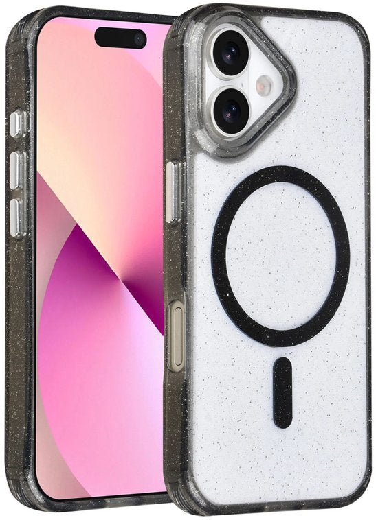 iPhone 16 Hoesjes - Magsafe - Glitter Design - Zwart-Ilumina Benelux