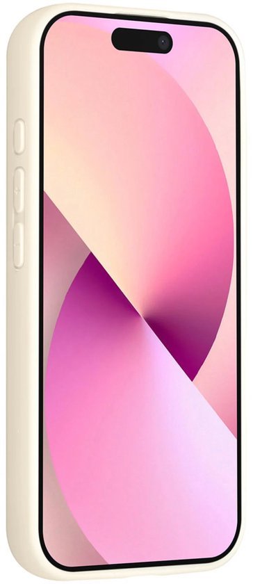 iPhone 16 Hoesjes Schokbestendige Siliconen Backcover met Ringstandaard - Antique White-Ilumina Benelux