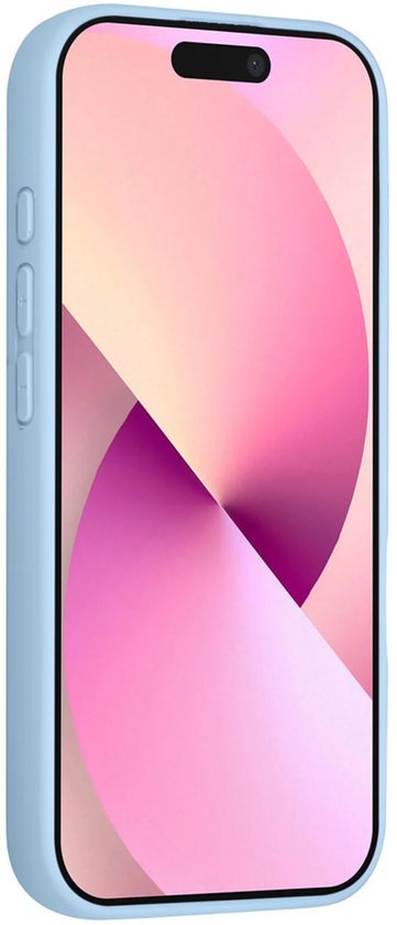 iPhone 16 Hoesjes Schokbestendige Siliconen Backcover met Ringstandaard - Baby Blue-Ilumina Benelux