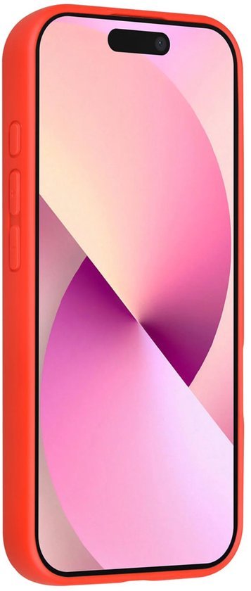 iPhone 16 Hoesjes Schokbestendige Siliconen Backcover met Ringstandaard - Classic Red-Ilumina Benelux