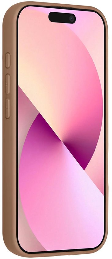 iPhone 16 Hoesjes Schokbestendige Siliconen Backcover met Ringstandaard - Desert Brown-Ilumina Benelux