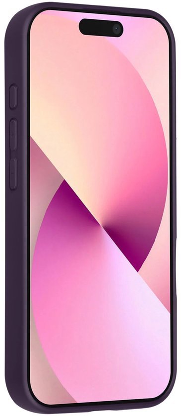 iPhone 16 Hoesjes Schokbestendige Siliconen Backcover met Ringstandaard - Grape Purple-Ilumina Benelux
