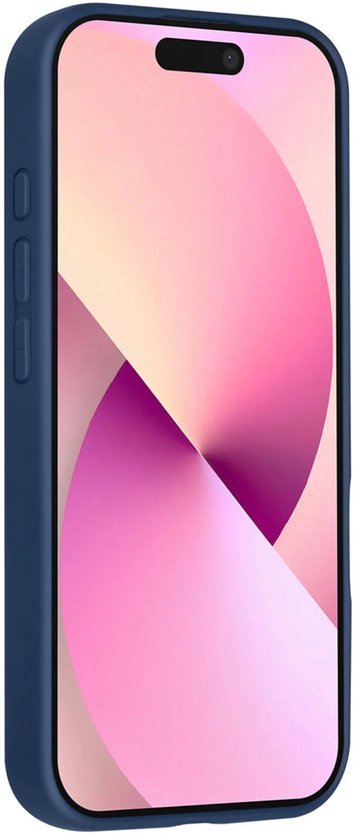 iPhone 16 Hoesjes Schokbestendige Siliconen Backcover met Ringstandaard - Navy Blue-Ilumina Benelux
